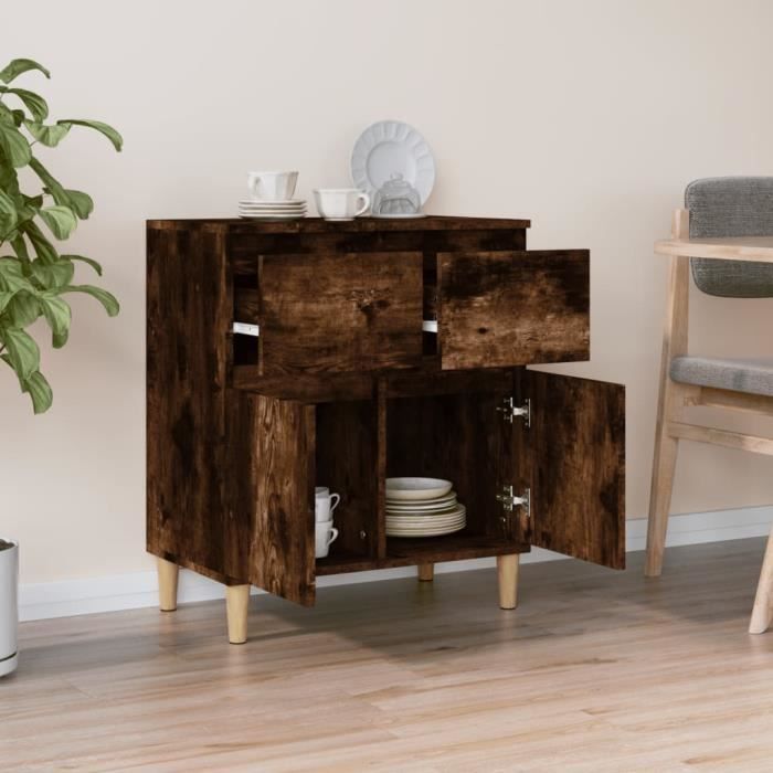 VidaXL Buffet Chêne fumé 60x35x70 cm Bois d'ingénierie 819681
