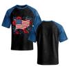Women Casual Short Sleeve T Shirt Denim Patchwork Top 250th Independence Day Commemorative Print Relaxed Fit Lightweight Tee