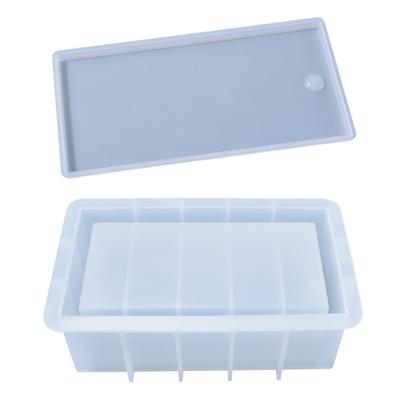 Caja de Resina para Guardar Servilletas de Ajedrez Molde de Resina Caja de Almacenamiento de Joyas Molde de Silicona para Fundición Epoxi Caja de Dominós con Tapa Silicona M