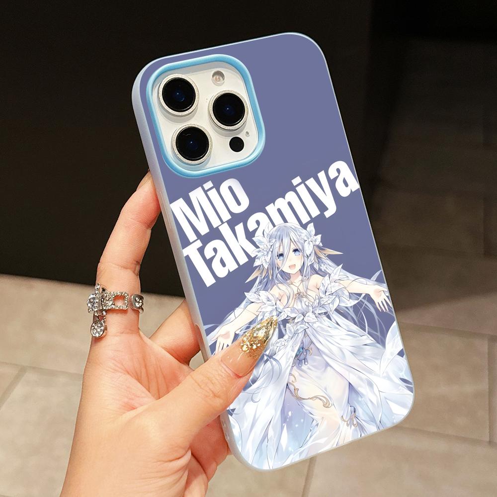 Date a Live Mio Takamiya Jelly Double layer Light Blue Mobile Phone Case for iPhone 17 16 15 14 13 12 11 Air Pro Max Plus