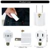 Heavy Duty Wall Plug Adapter Portable 2 Prongs to 3 Prongs Outlet Adapter Grounding Converters Adapter Outlets Plugs