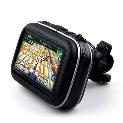 Geantă impermeabilă GPS pentru bicicletă de 5 inci cu suport Suport pentru ghidon pentru motociclete Geanta pentru șa Negru