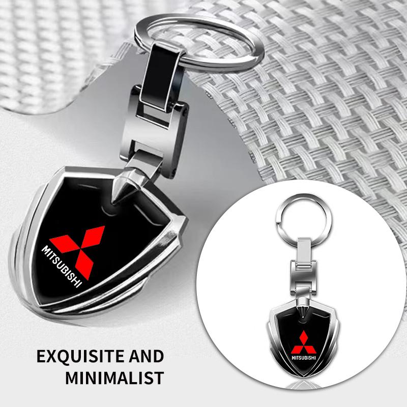 pdsh9 Car Emblem Keychain 3D Metal Key Rings Protection For Mitsubishi outlander Triton L200 ASX Mirage Pajero Eclipse Colt Lancer