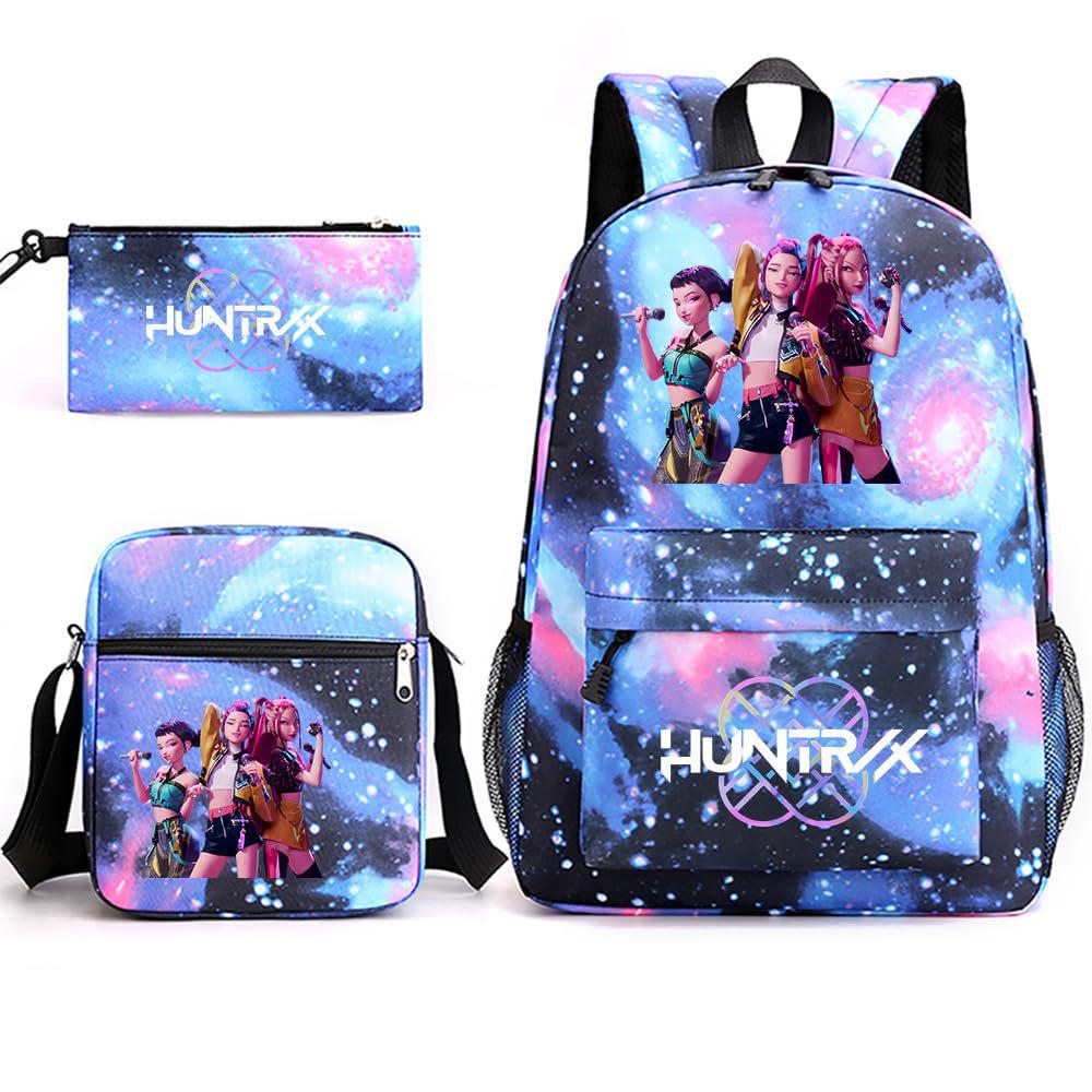 K-POP Demon Hunter Girl Group Children's Backpack, Pencil Case, and Shoulder Bag Set for Middle School Students