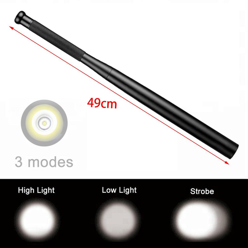 LED Flashlight Sturdy Waterproof Equipment for Outdoor Backpacking Emergency 2.2cmx3.3cmx31cm