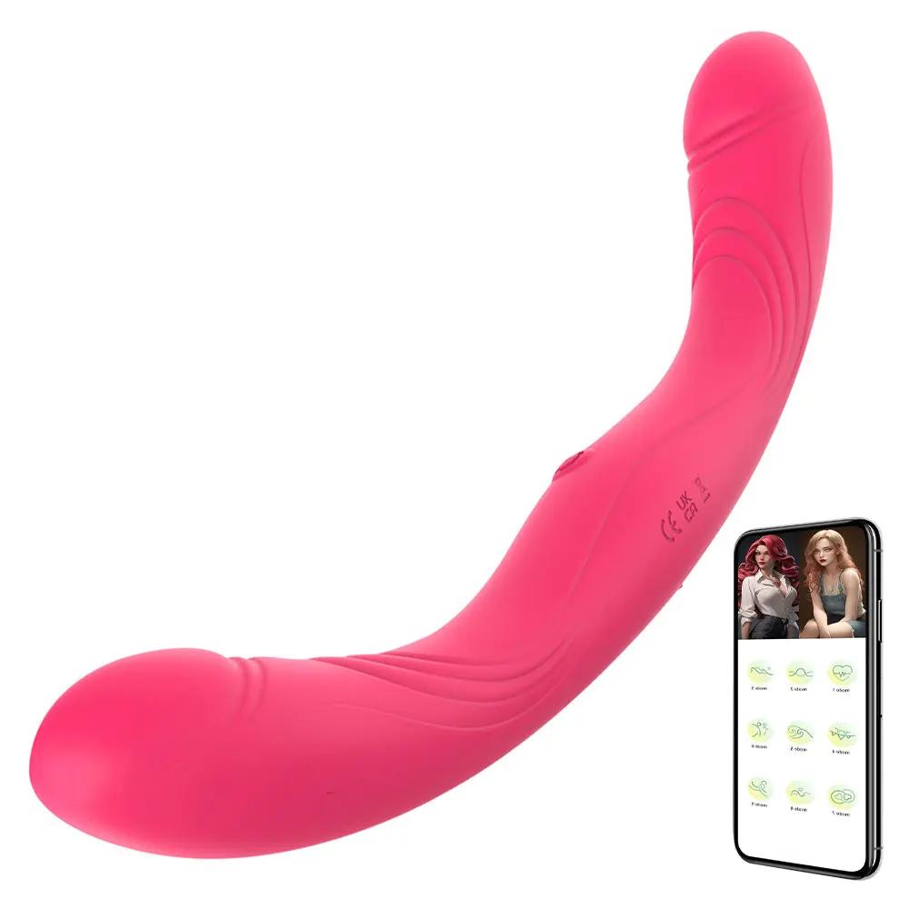 G-spot Dildo Vibrator Sex Toys Double-ended App Remote Control Strapless Realistic Silicone Dildos Adult Toys for Women Lesbian