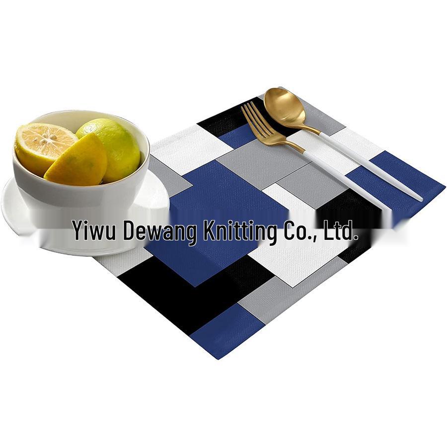 Modern Art Marble Geometric Linen Placemat - Kitchen Table Decor