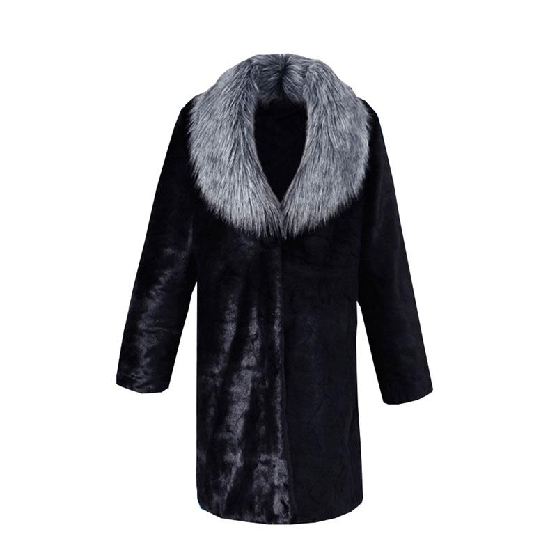 New men's winter faux fur jacket mink hair mink long trench coat thickened thermal fur jacket