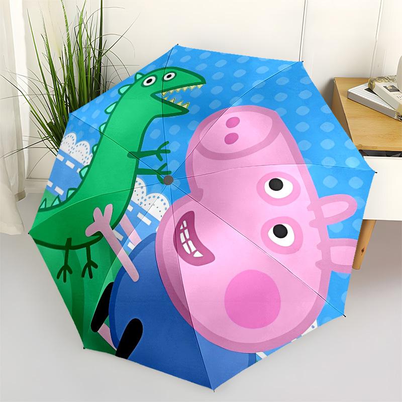 

DinosaurPeppa Pig Automatic Opening and Closing, 8 rib Structure Portable Umbrella, Suitable for Men and Women in All Seasons Perfect Gift