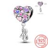 925 Silver Romantic Love Story Charm Pendant for DIY Bracelet Couple Engagement Jewelry Gifts for Her