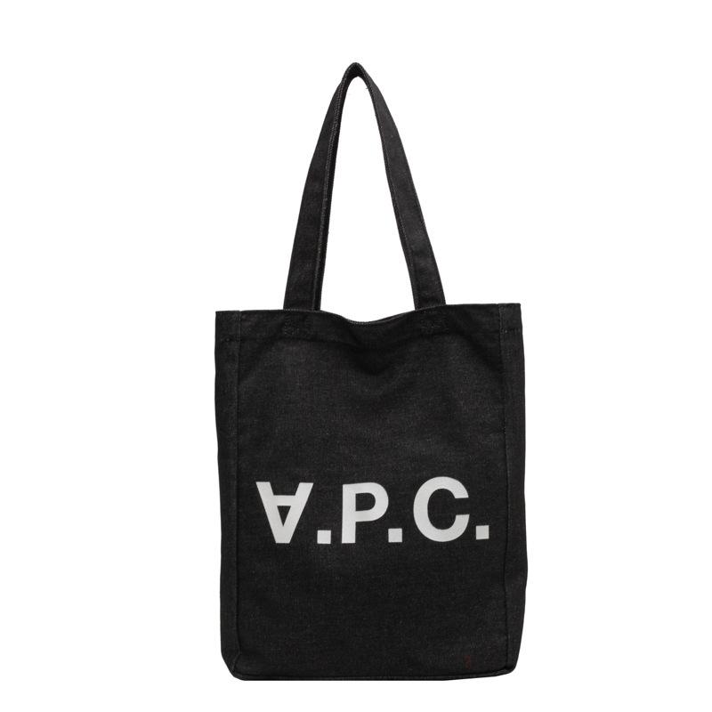 

Холщовая сумка Большая вместимость Простая сумка-тоут Студенческая сумка для поездок на учебу через плечо Элементы букв чёрный