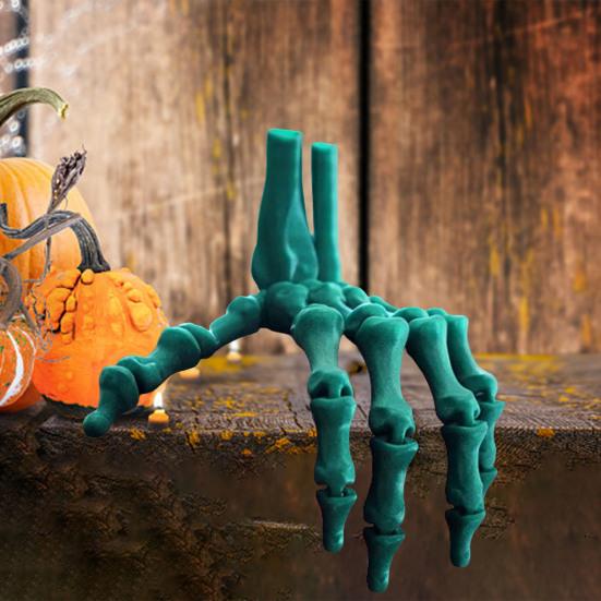 

3D-печатная рука скелета, реалистичная кость руки, пластиковая поддельная человеческая декорация, реквизит для вечеринки в стиле зомби светло-серый