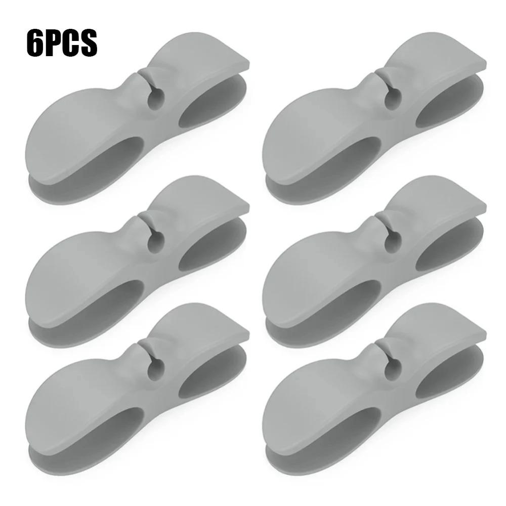 

6 шт. Устройство для намотки кабеля Держатель зажима для кабеля Органайзер для кабеля Простота установки Многофункциональный Подходит для кухонных приборов Зажим для шнура питания grey 6pcs