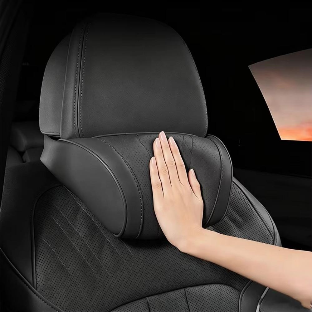 Leather Cover Car Seat Neck Pillow Memory Foam Auto Cervical Cushion Car Headrest Cushion