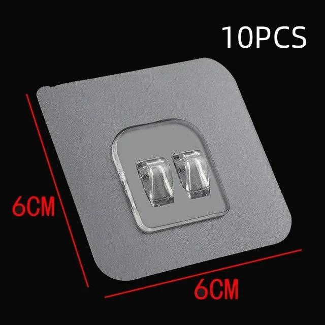 

5/10/20PCS Kitchen Hook Home and Decoration Transparent Hanger Wall Bathroom Storage Rack Fixed Patch Strong Self-adhesive Hooks 5pcs