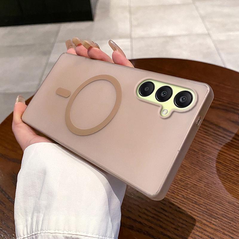 

For Samsung Galaxy A26 5G Magnetic Case Compatible with MagSafe Frosted PC Phone Cover Transparent White