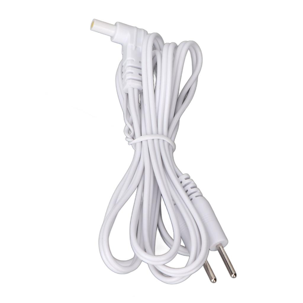 5pcs Replacement Electrode Wires 2.35mm 2 Pin Connector Electrodes Lead Wire for TENS Massager White
