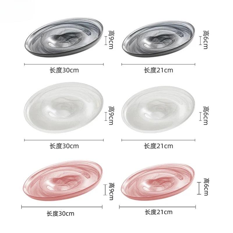 Irregular Glass Tableware Dessert Plate Serving Plate Pasta Dish Snack Dish Sushi Plates Restaurant Molecular Cuisine Tableware