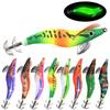 Lure Bait Full Body Luminous Colorful Wooden Shrimp2.5 3.0 3.5 Sea Fishing Squid Fake Bait Shrimp Bait