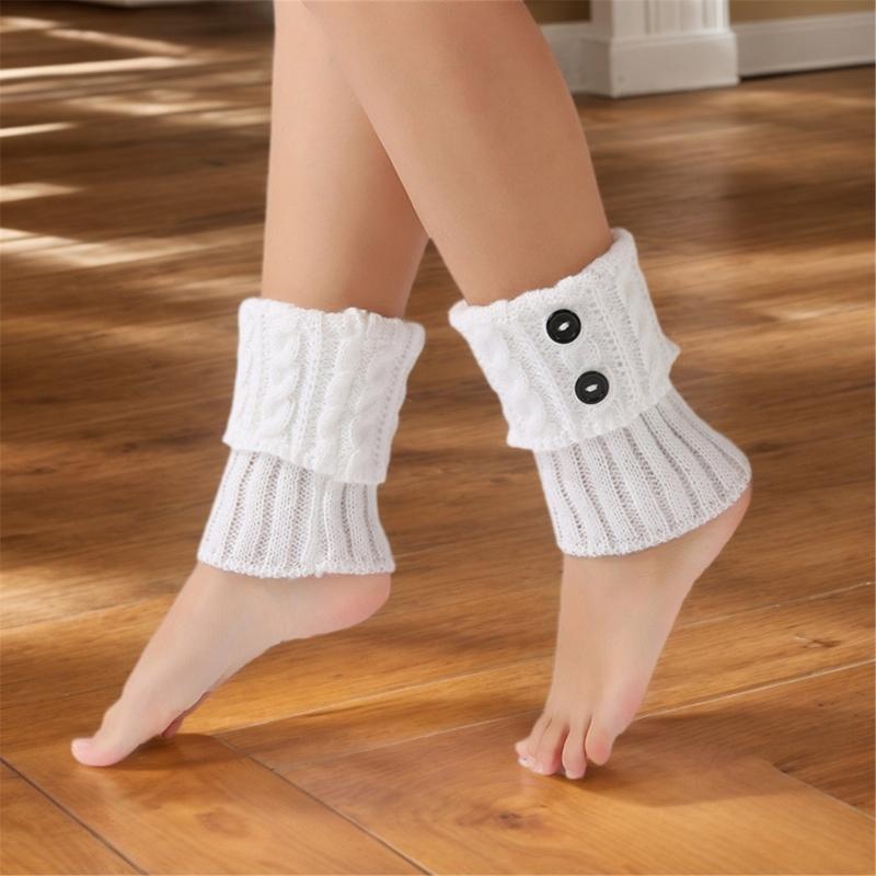 Women's Short Knitted Leg Warmers Acrylic Boot Cuffs for Superior Warmth Comfort Elastic Fit Ideal for Winter Activities