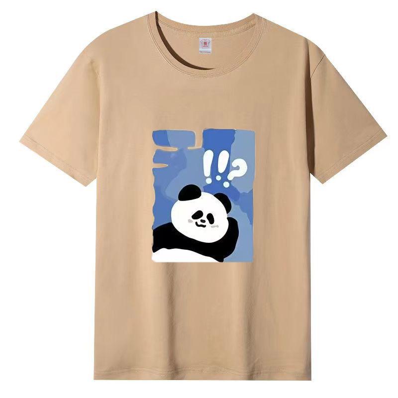 Damer Sommer Populær Kortarmet T-skjorte Bomull Pustende Løs Topp Trykket T-skjorte Casual