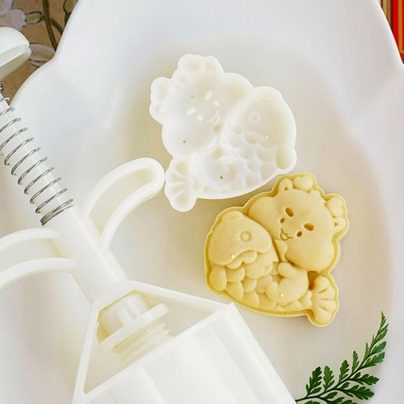 Cute Dragon Mooncakes Stamps Cartoon Dragon Press Molds Mooncakes Molds Mooncakes Press Moulds Suitable for Kitchen Bakings