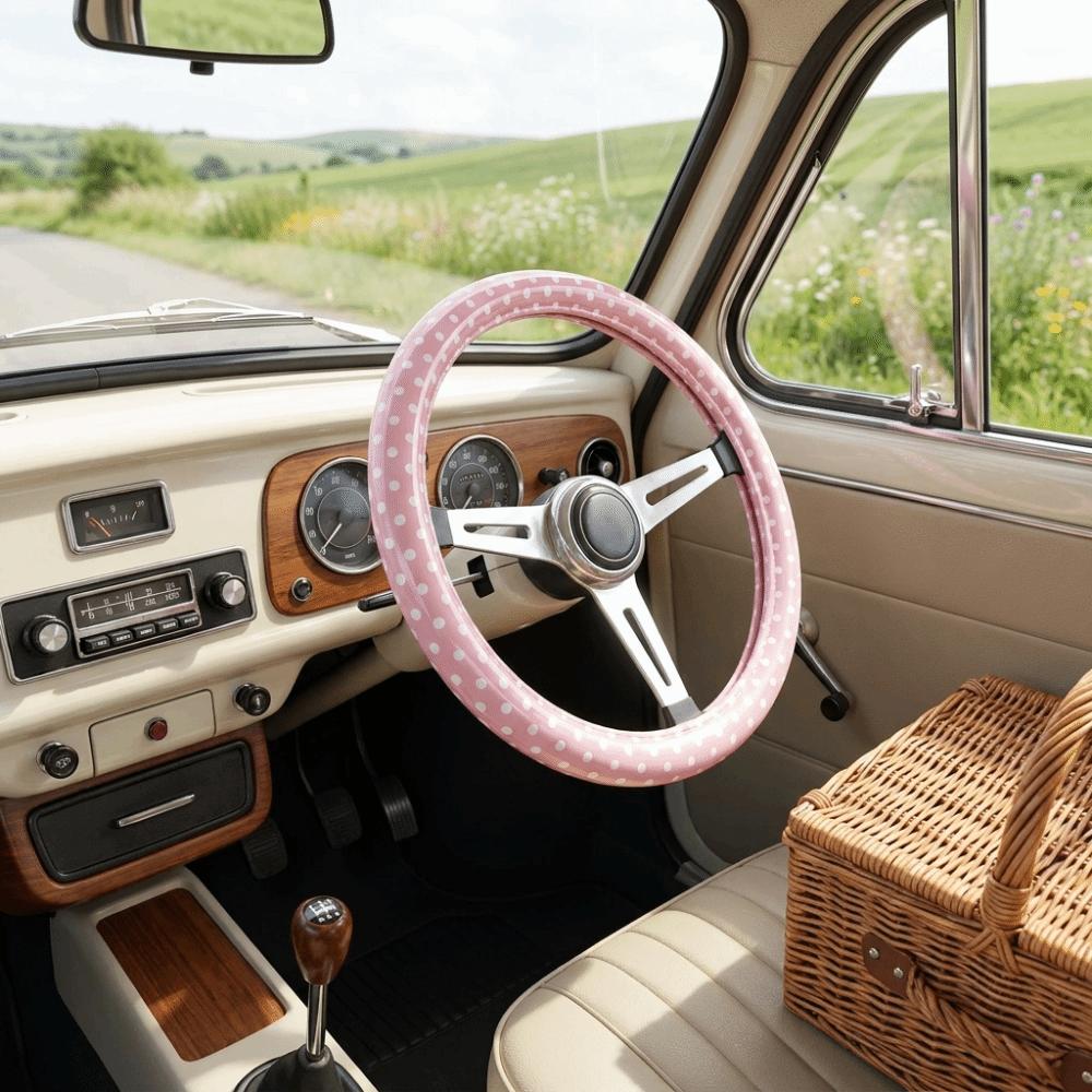 Leather Material Steering Wheel Cover Comfortable Hand Feel Universal Steering Cover Car Interior