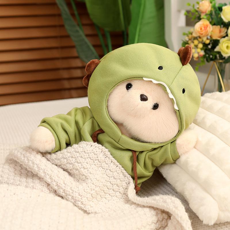 New High Quality Animal Cosplay Bear Plush Doll Pillow Dinosaur Shark Turn White Brown Bear Plush Toy for Boys Girls Comfort Toy