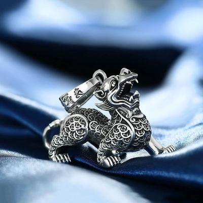 Neu Göttliches Tier Kirin Anhänger Dominantes Halsband Herren Maskulin Ethnischer Stil Original Tägliches Schmuckstück