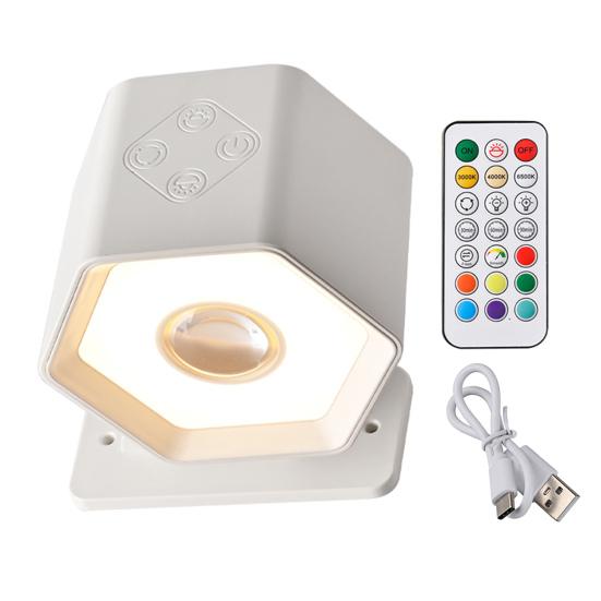 Wall Lamp with Remote Control 360-Degree Rotation Dimmable Indoor LED