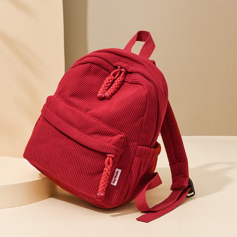 Kordfløyel Skolesekk Dame Ryggsekk Stor Kapasitet Student Reise Ryggsekk