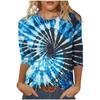 Frühling und Herbst Rundhals Bunt 3D-Druck Oberteil Modisches Lässiges Langarm Damen-T-Shirts
