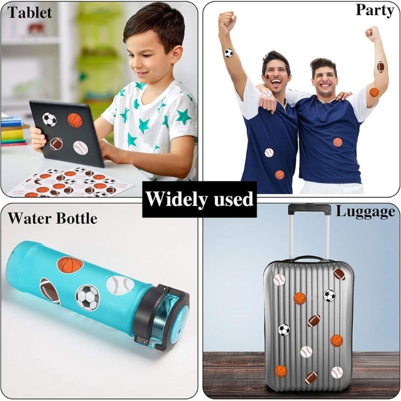 Pack of 10 Creative Athletic Party Decoration Sticker for Sports Enthusiasts Theme Event Sports Ball Sticker
