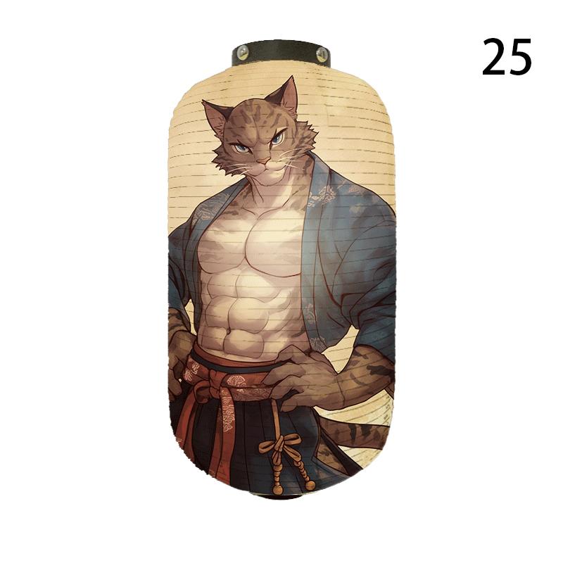 NEW Japanese Chochin Hanging Lantern Ukiyo-e Style Samurai Cat Anime Cartoon Lantern Sushi Restaurant Decor Festival Party Decor