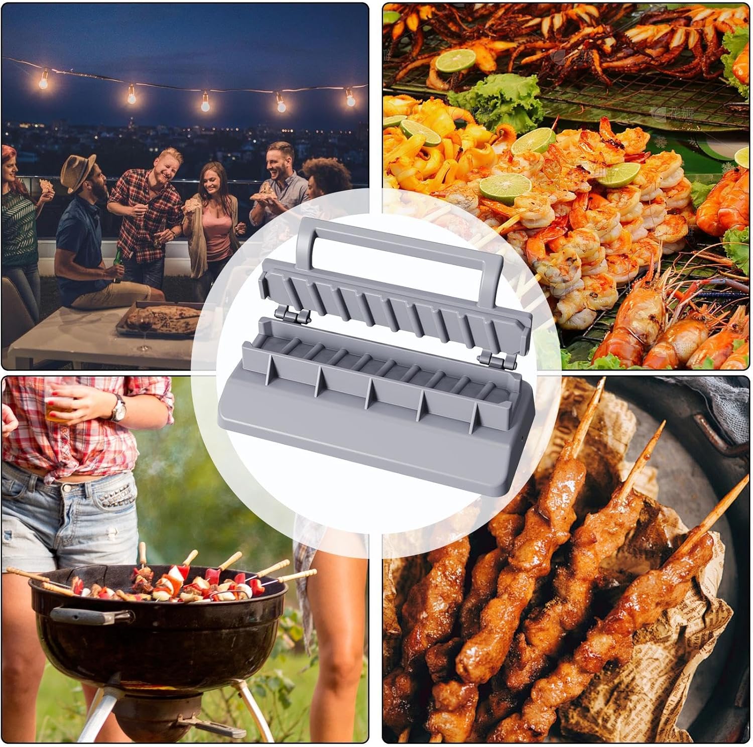 Durable Kebab Press For Easy And Simple BBQ Preparation Barbecue Meat Skewer Maker Plastic Kebab Maker Easy