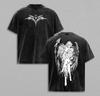 Valentinstag Shirts Y2K Gequälter Engel T-Shirt, Gefallener Dunkler Engel Grafik-T-Shirt, Gothic Schutzengel Oversize Shirt, Vintage