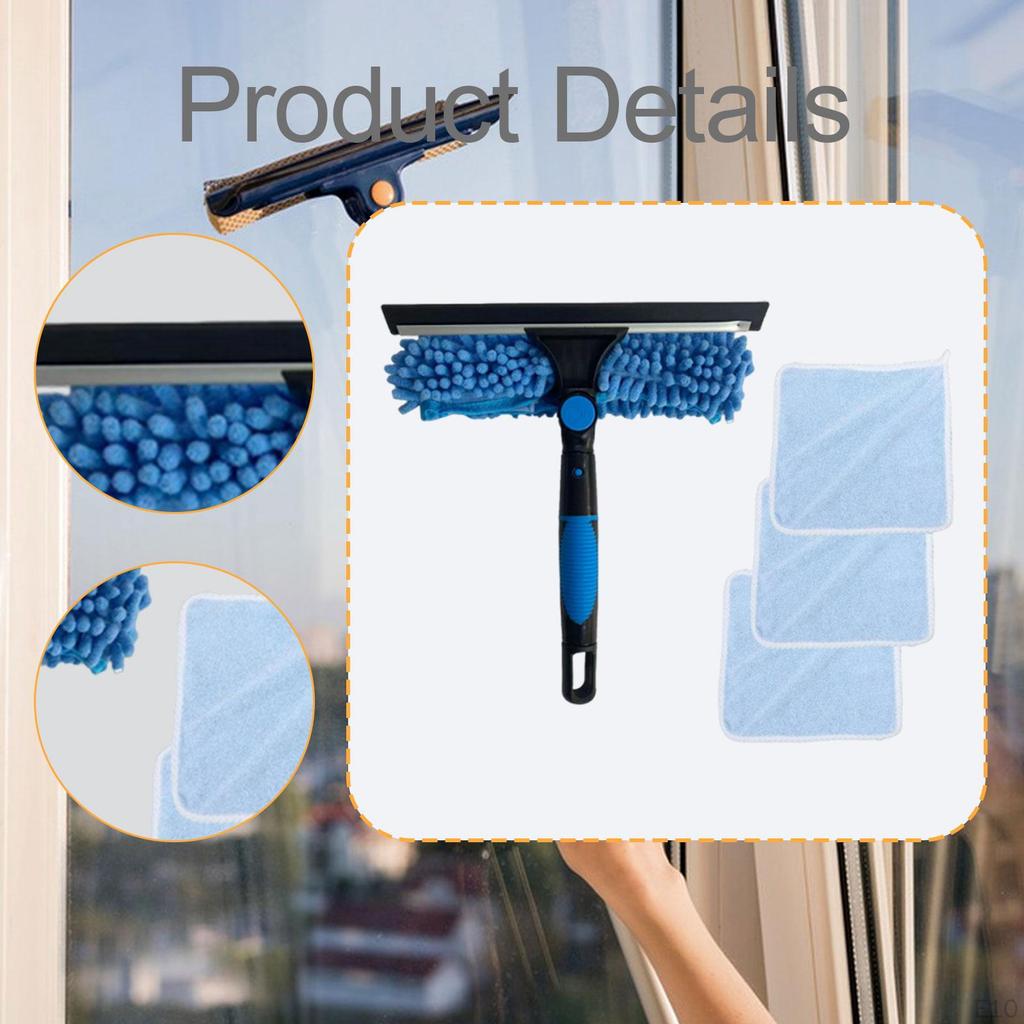 Window Cleaner Tool 2 In 1 Convenient Multifunctional Household Durability Supplies with 3 Cloth