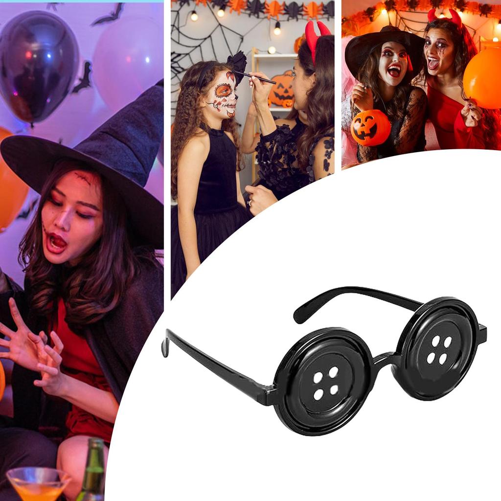 Movie Button Eyes Glasses Role Play Glasses Photo Props Halloween Glasses Detachable Party Glasses Cosplay Costume Movie Props