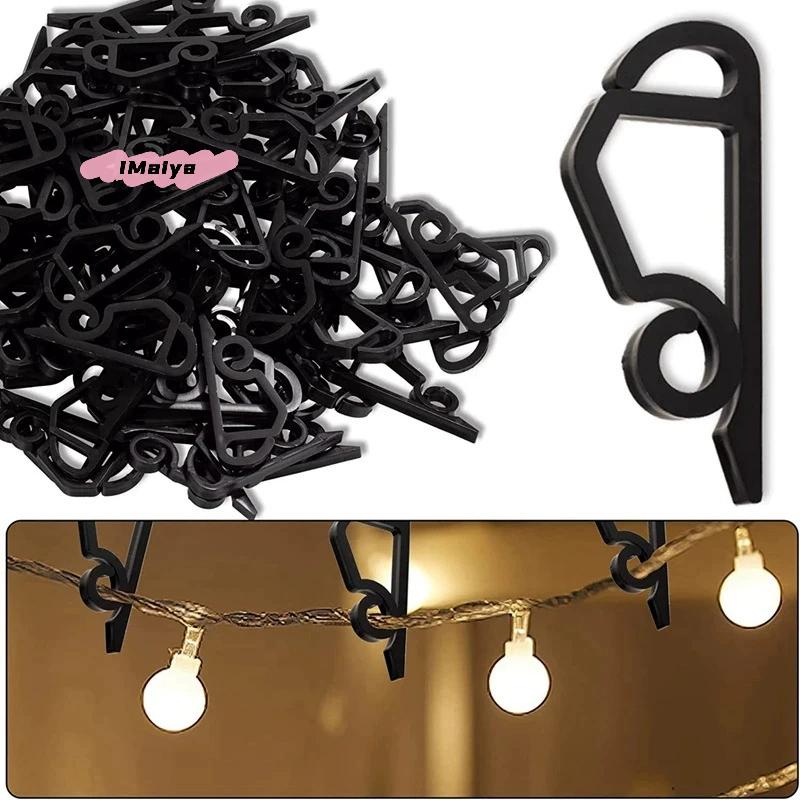 20/50Pcs Outdoor Gutter Hooks Christmas Light Clip Weatherproof Cable Wire Rope Holder for String Lights Holiday Decor