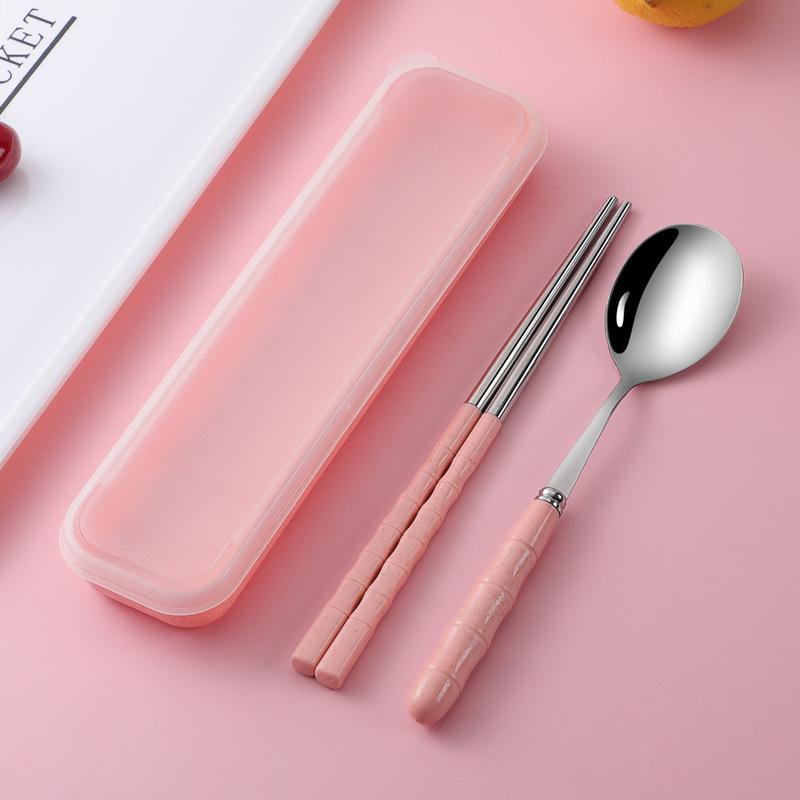 Tableware Chopsticks and Spoons Set Portable Stainless Steel Fork for Office Workers Food-grade Single Student