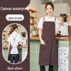 Custom Logo Waterproof Canvas Apron for Restaurant, Dessert, Milk Tea Shop, and Barista