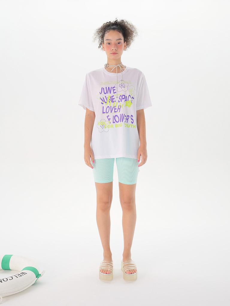 JUNEJUNE SPACE Lover Boxy T-Shirts_White