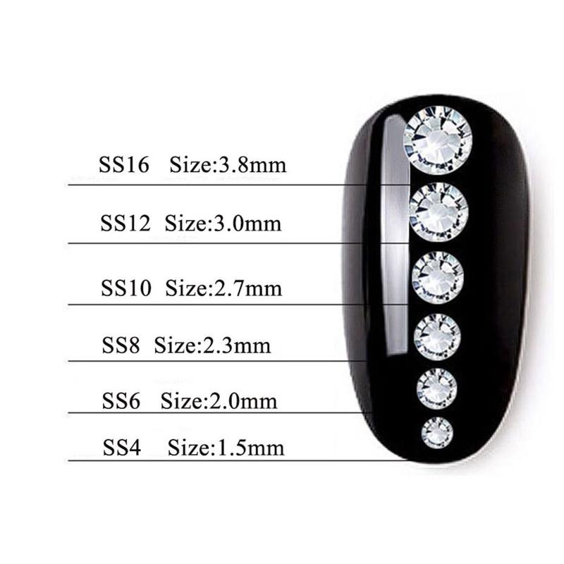 Glitter Rhinestones AB-Flat Back Shiny Stones Nail Art Decoration Mixed Sizes Nail Gems Crystal Strass Accessories