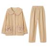 Pajamas Women'S Winter Coral Fleece Thickened Fleece Warm Autumn And Winter Flannel Winter Winter Can Be Worn Outside Loungewear