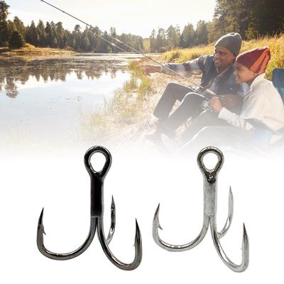 Professionelle Angler Hochkohlenstoffstahl Drillinge Haken für Effizientes Fangen für Süßwasser- und Salzwassergebrauch