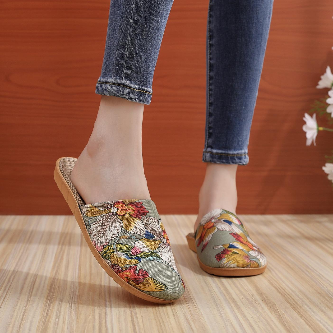 Женские домашние тапочки комнатная обувь 44-45 зелёный 1090₽