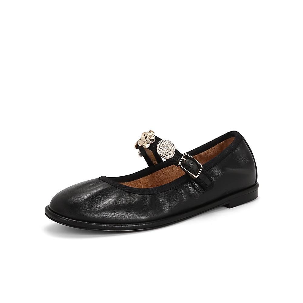 

Версия из овчины~ городская девушка супермягкие значки с маленьким ароматом пряжка кожаные балетки женские Мэри Джейн 40