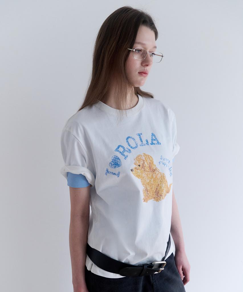 ROLAROLA I Love Rola Puppy Friends T-Shirt White