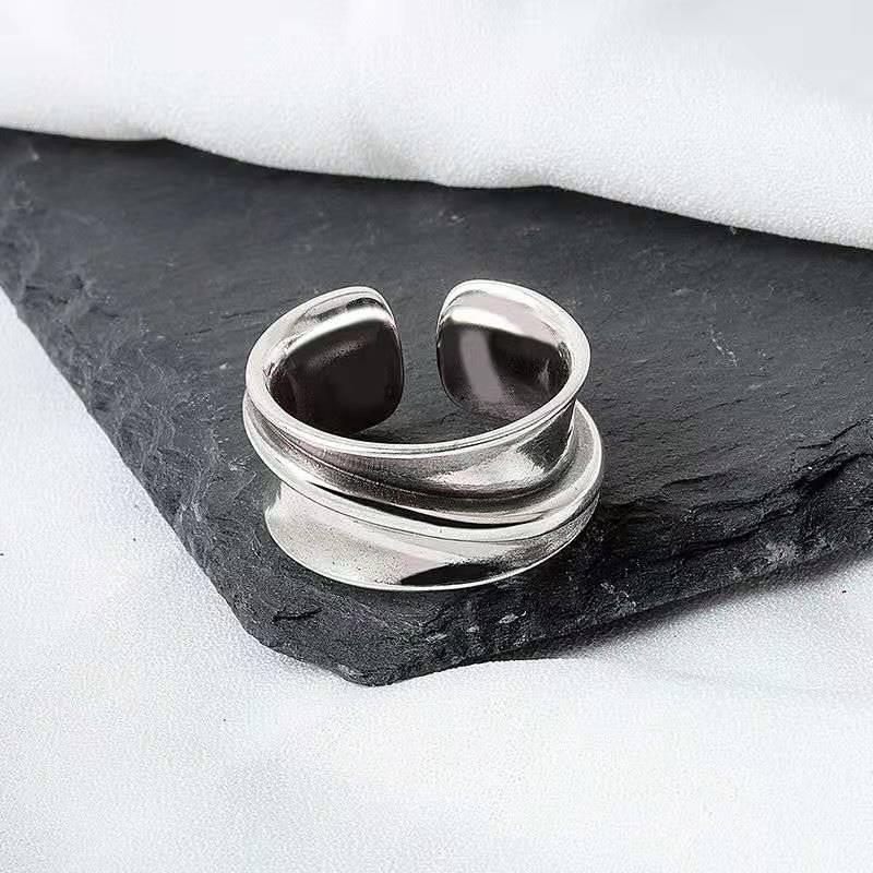 Silver Color Engagement Rings For Women Couplescreative Simple Geometric Handmade Party Jewelry Gifts