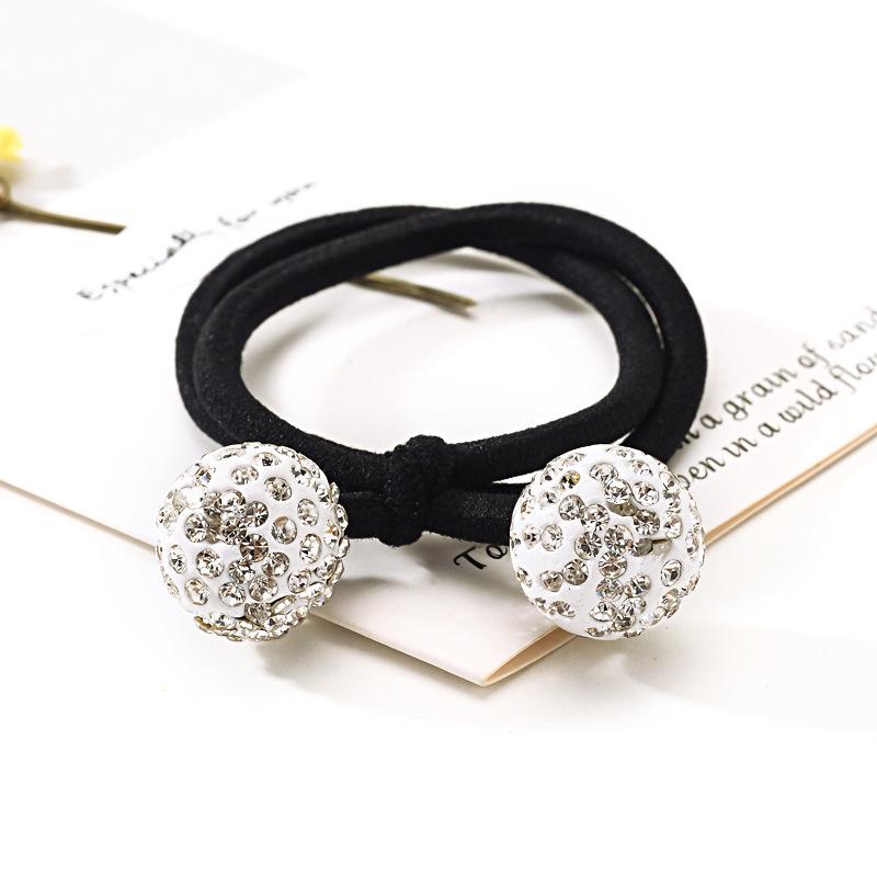 Benzi de Păr cu Bilă de Stras Multicoloră Coreeană două-în-unu Bandă Elastică de Cauciuc Suport Coadă de Cal Elastice de Păr Accesorii de Păr Femei Copii